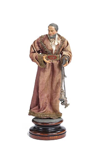 Appraisal: An Italian cr che figure of a priest th century