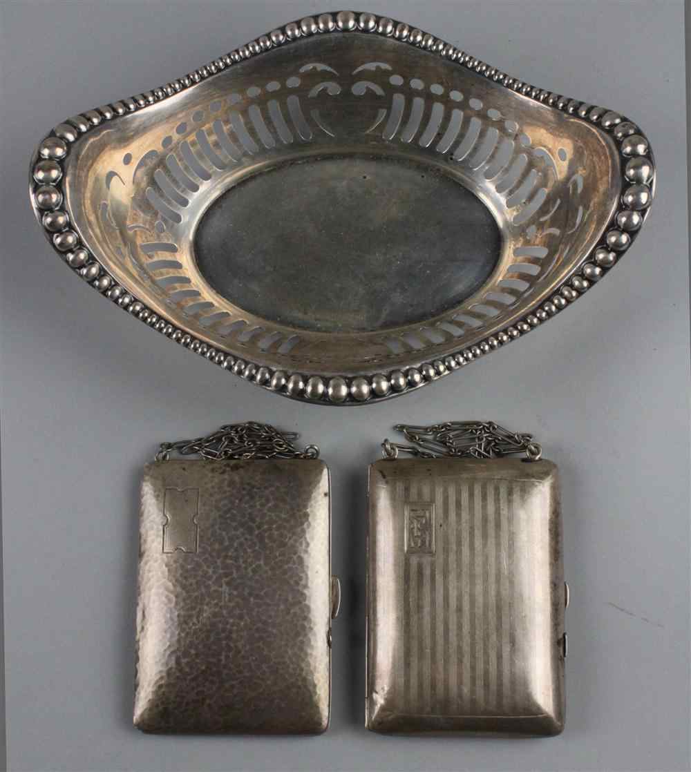 Appraisal: GORHAM SILVER PIERCED OVAL NUT DISH with high flared sides