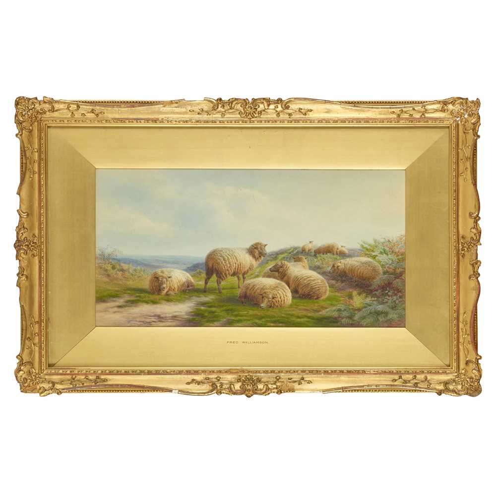 Appraisal: FREDERICK WILLIAMSON BRITISH - GRAZING ON THE HILLSIDE Signed and