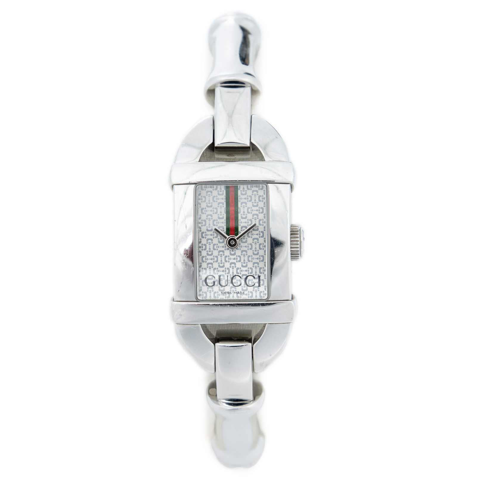 Appraisal: A GUCCI L SERIES BAMBOO WATCH A stainless steel and