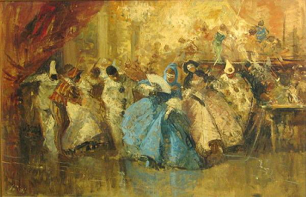 Appraisal: Sergio Cirno Bissi Italian - The masquerade ball signed 'Bissi'