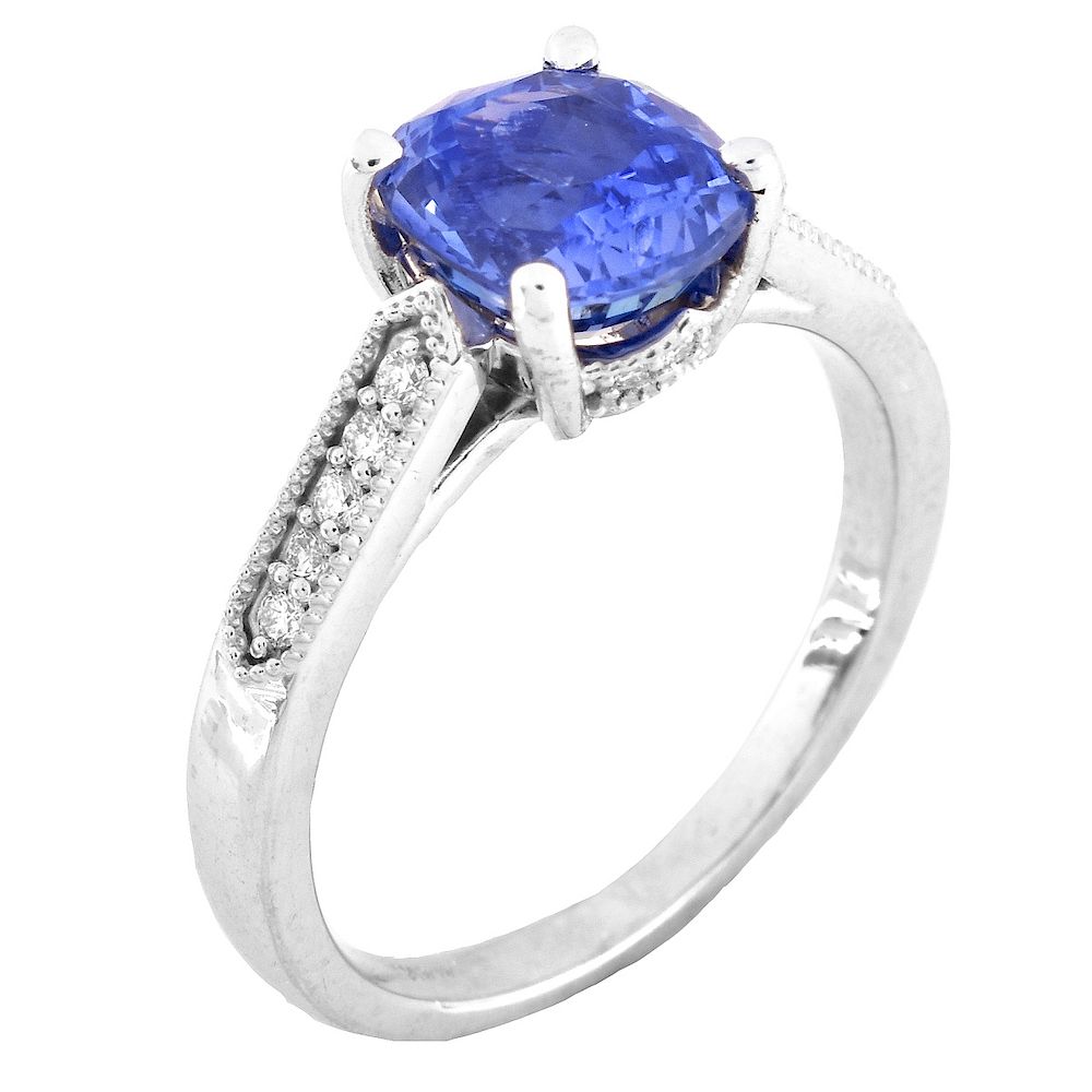 Appraisal: GIA ct Sapphire Diamond and K Gold Ring GIA Certified