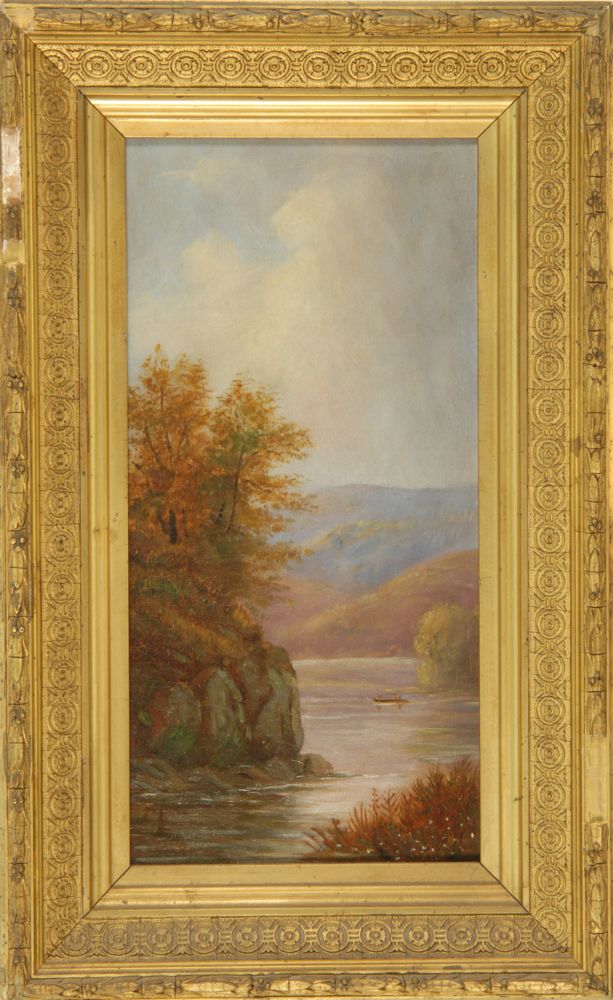 Appraisal: WHITE MOUNTAIN SCHOOLCirca New England river landscape Unsigned Partial exhibition