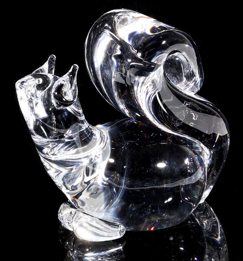 Appraisal: A STEUBEN ART GLASS CRYSTAL SQUIRREL Circa The crystal figure