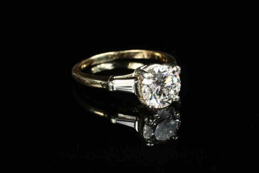 Appraisal: LADY'S RING - One K yellow and white gold vintage