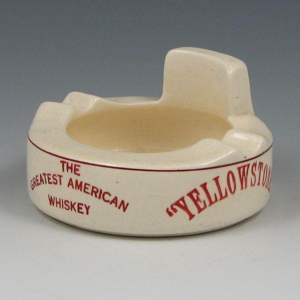 Appraisal: Roseville Creamware advertising ashtray for Yellowstone The Greatest American Whiskey