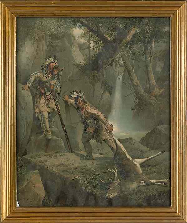 Appraisal: Color lithograph John Mix Stanley's Deerslayer x