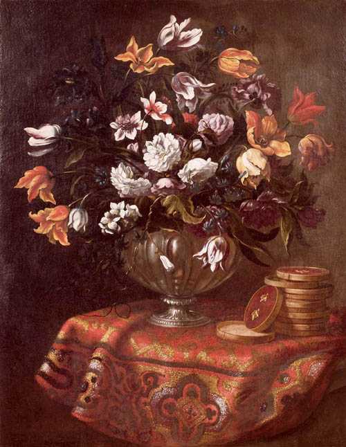 Appraisal: ITALY TH TH CENTURY Floral still life Oil on canvas