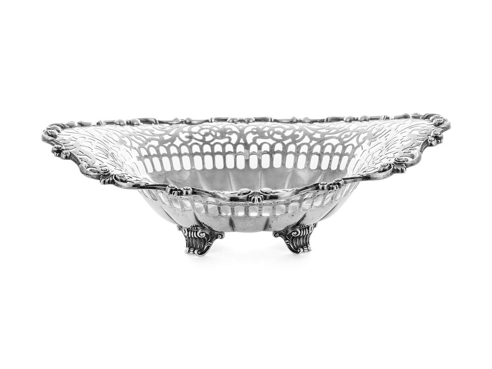 Appraisal: An American Silver Reticulated Basket An American Silver Reticulated Basket