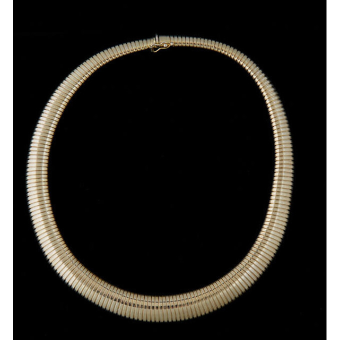 Appraisal: Italian K Yellow Gold Flexible Snake Necklace L- in Wt