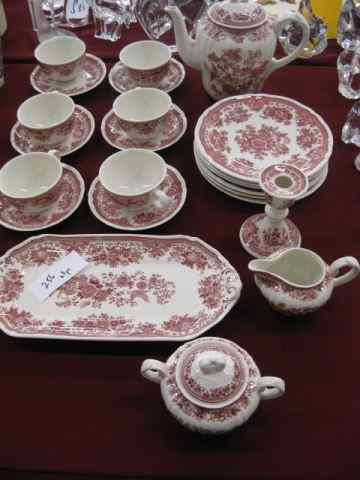 Appraisal: pc Villeroy Boch China Coffee DessertSet ''Fason'' pattern red transferware