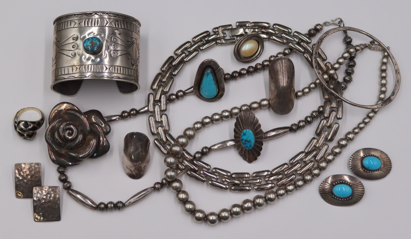 Appraisal: JEWELRY ASSORTED SILVER JEWELRY INC SOUTHWEST Includes a Southwest silver