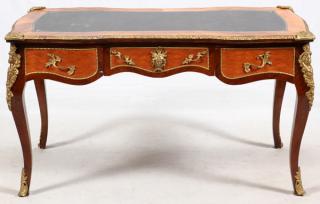 Appraisal: FRENCH LOUIS XV STYLE FIGURAL BUREAU PLAT H W D