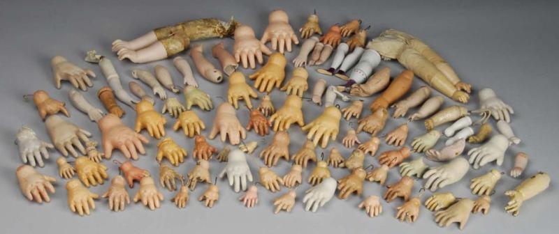 Appraisal: Large Lot of Antique French German Doll Hands Description composition