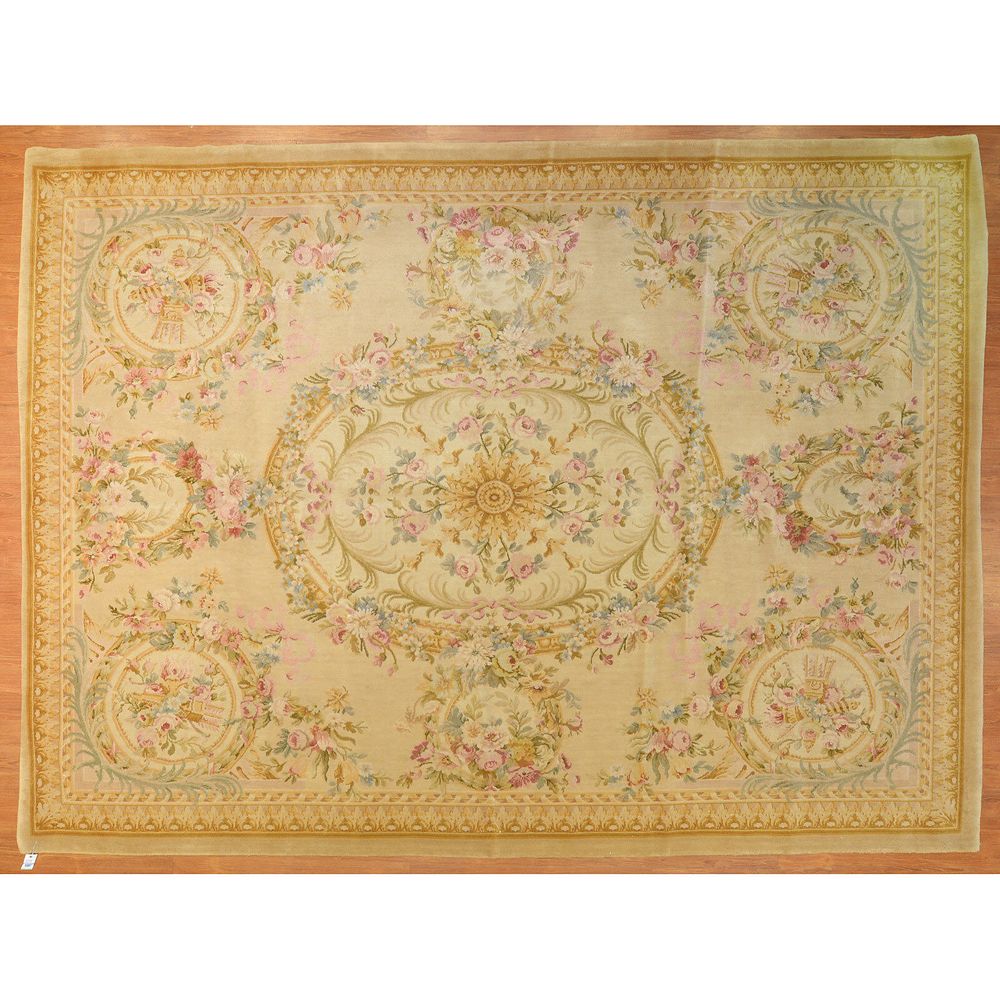 Appraisal: Savonnerie Rug China x Fourth quarter- th century hand-knotted wool