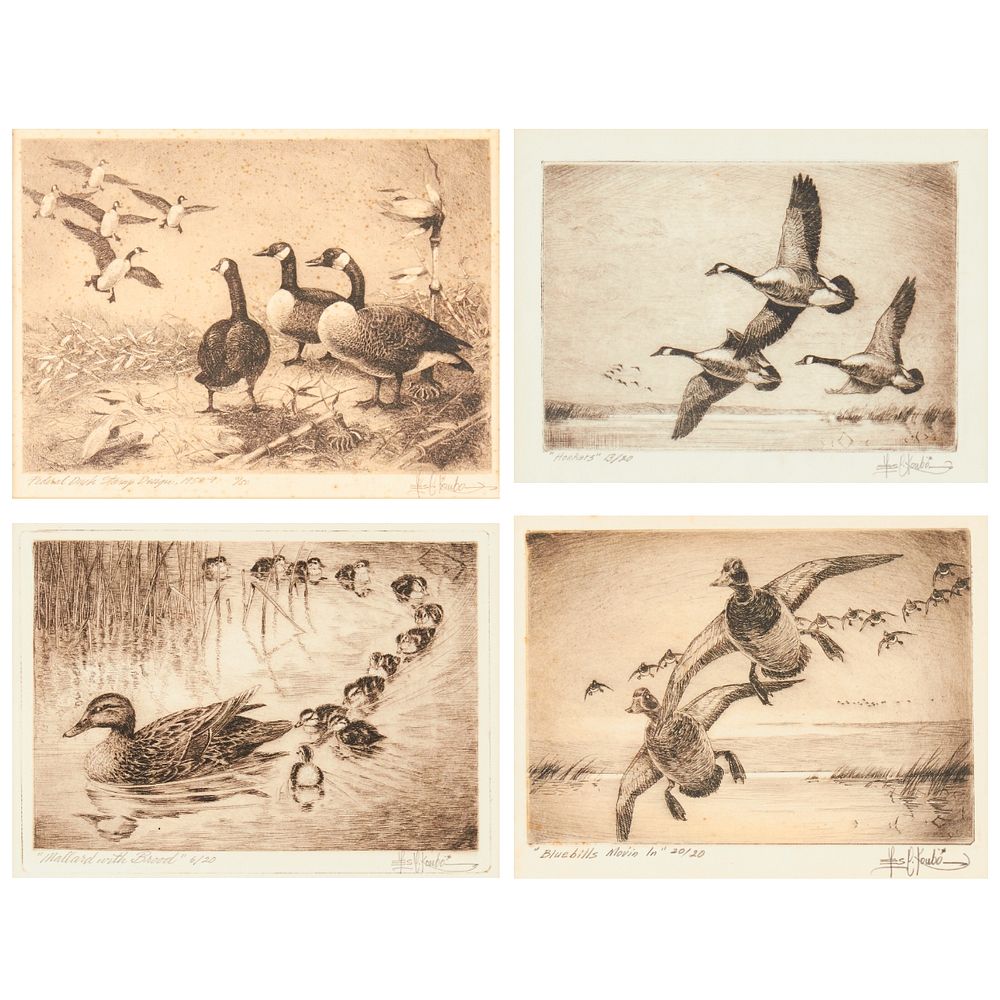 Appraisal: Grp Les Kouba Wildlife Etchings Duck Stamp Les Kouba American