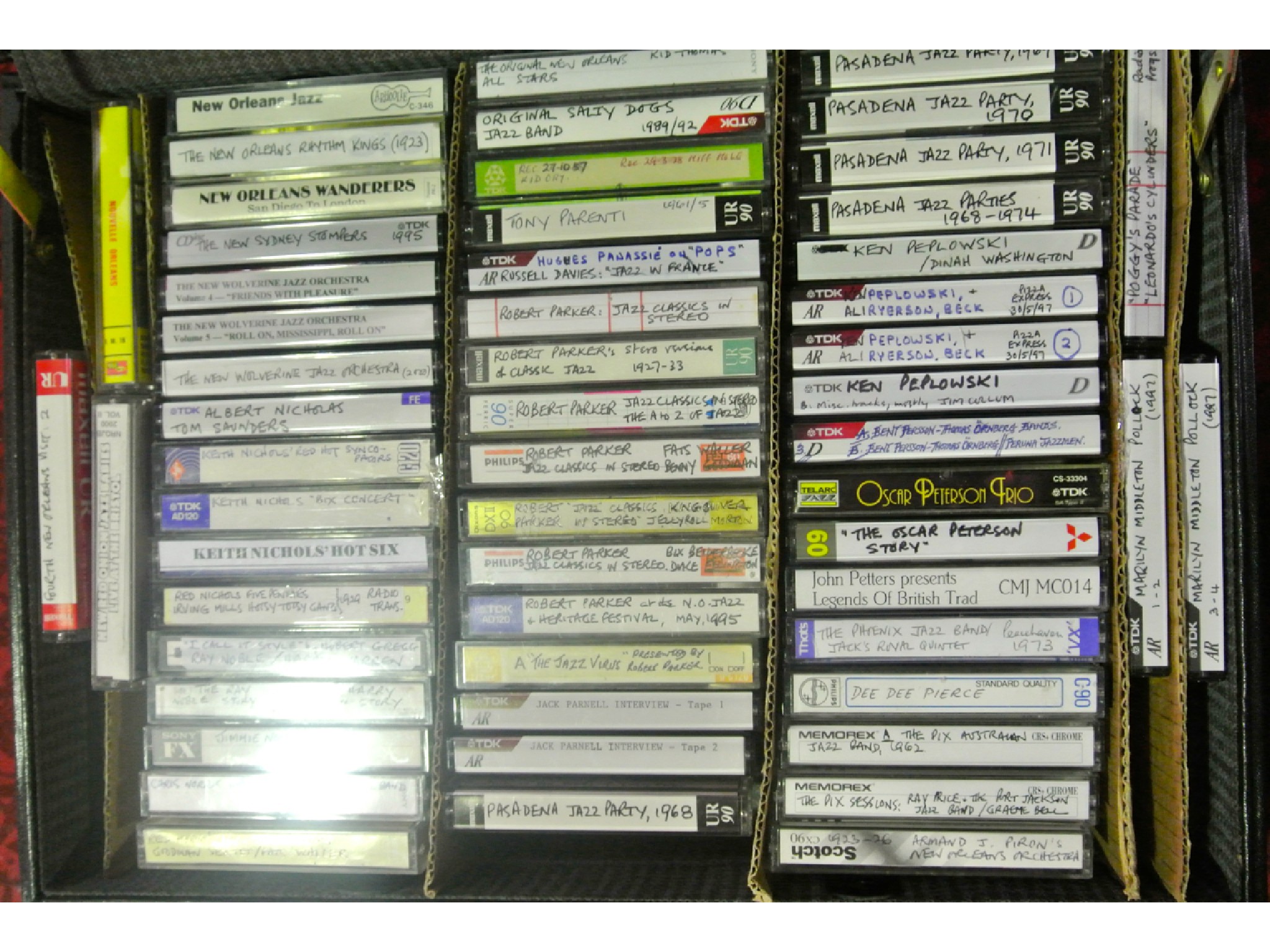 Appraisal: Thirteen attach cases each holding - jazz related cassettes some