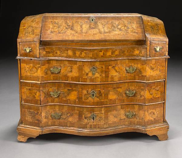 Appraisal: An Italian Baroque inlaid walnut secretary early th century The