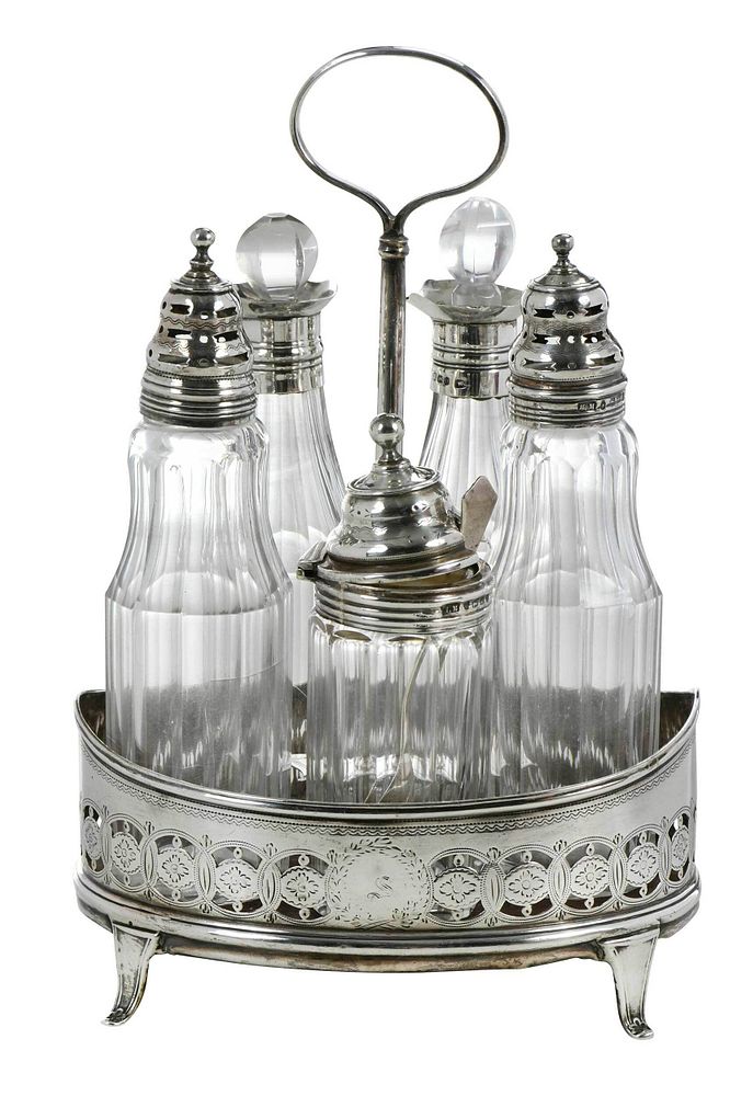 Appraisal: Georgian English Silver Cruet Set London Birmingham late th early