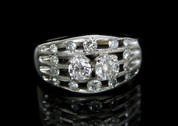 Appraisal: A Vintage Gold and Diamond Ring k white gold ring