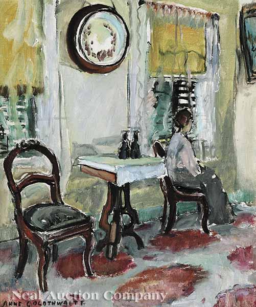 Appraisal: Anne Wilson Goldthwaite American Alabama - A Victorian Interior oil