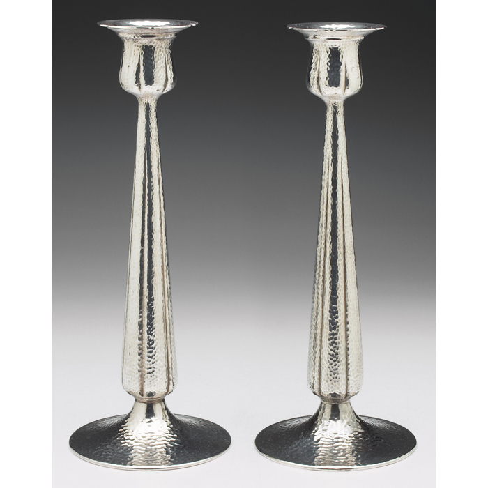 Appraisal: Meridian International Plate Company candlesticks pair c Arts Crafts style