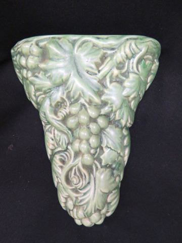 Appraisal: Large Art Pottery Wall Pocket attributed to Weller bas-relief grape