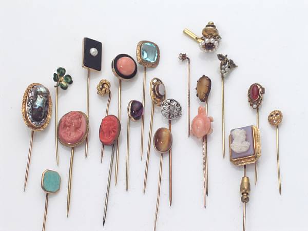 Appraisal: A collection of twenty-two gem-set k k gold and metal