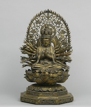 Appraisal: A th Century Japanese Muiti-Armed Kannon Figure in Gilt Carved