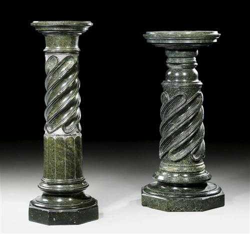 Appraisal: PAIR OF SIMILAR COLUMNS Revival style probably Italy th century