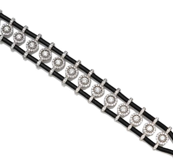 Appraisal: A diamond bracelet estimated total diamond weight carats mounted in