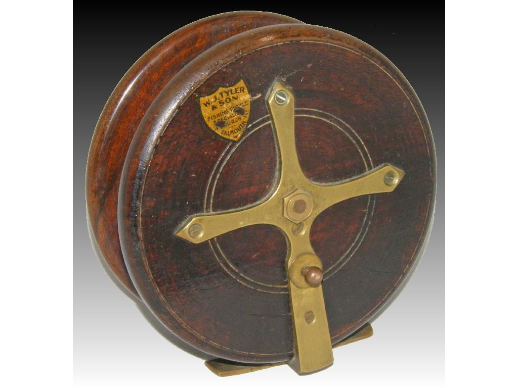 Appraisal: circular fly fishing reel with applied brass mounts and bearing