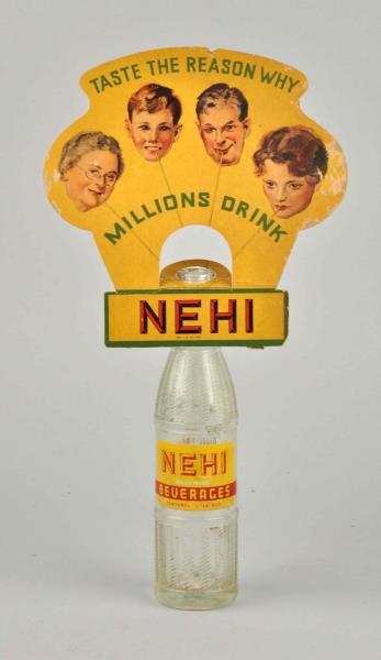 Appraisal: A Nehi Beverages With Sign Nehi bottle topper with empty