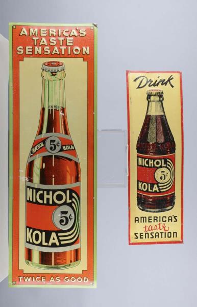 Appraisal: Lot Of Nichol Soda Tin Advertising Signs Includes - larger