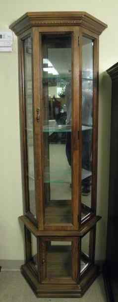 Appraisal: Small curio cabinet with a Walnut finish three glass shelves