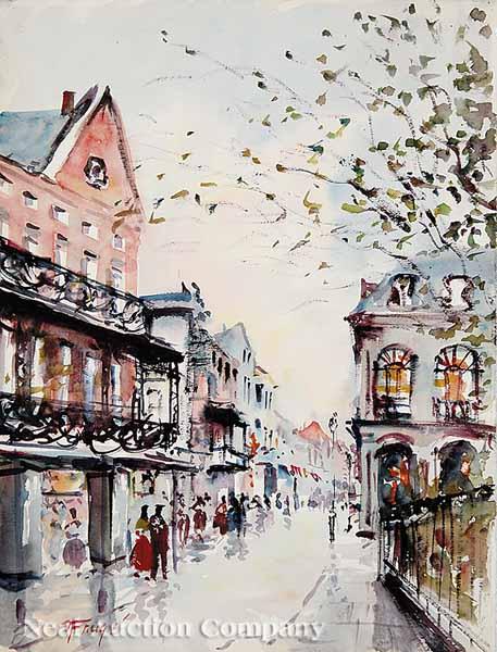 Appraisal: Nestor Hippoyle Fruge American New Orleans b Three watercolors St