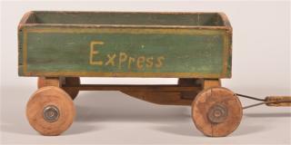 Appraisal: Vintage folk Art Painted Child's Express Wagon Box measures -