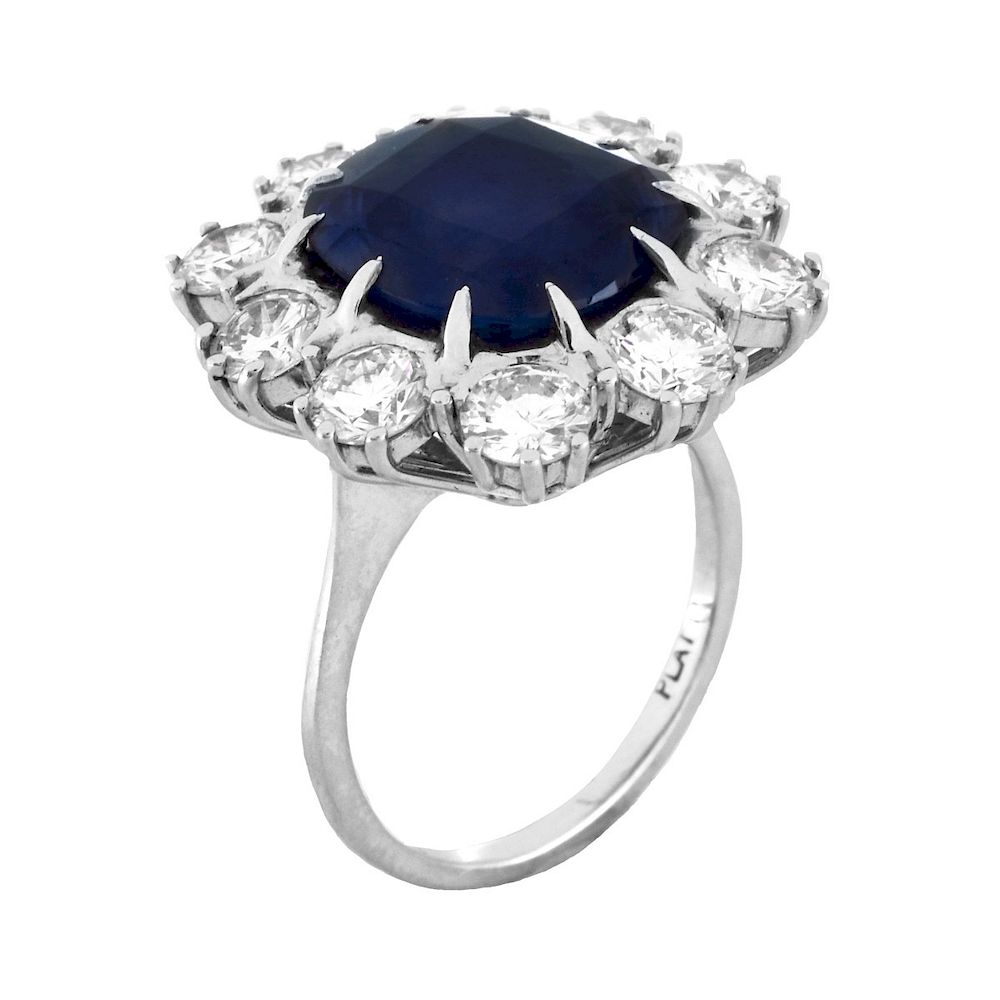 Appraisal: AGL GIA Burma Sapphire and Diamond Ring Exceptional AGL and