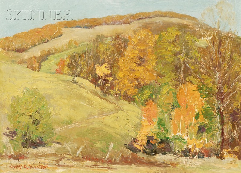 Appraisal: Anders Daniel Johansen Danish - Autumn Trees Nestled within the