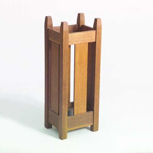 Appraisal: Stickley Brothers umbrella stand with tapered posts broad side slats