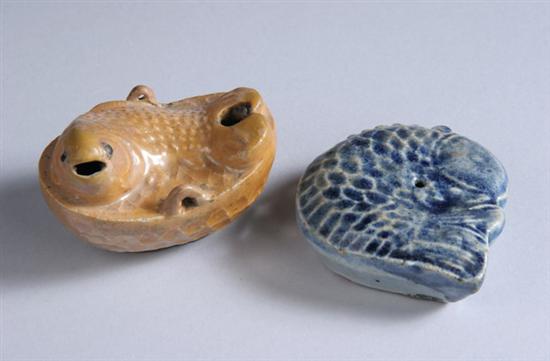 Appraisal: KOREAN BLUE AND WHITE PORCELAIN FISH-FORM WATER DROPPER Choson Dynasty