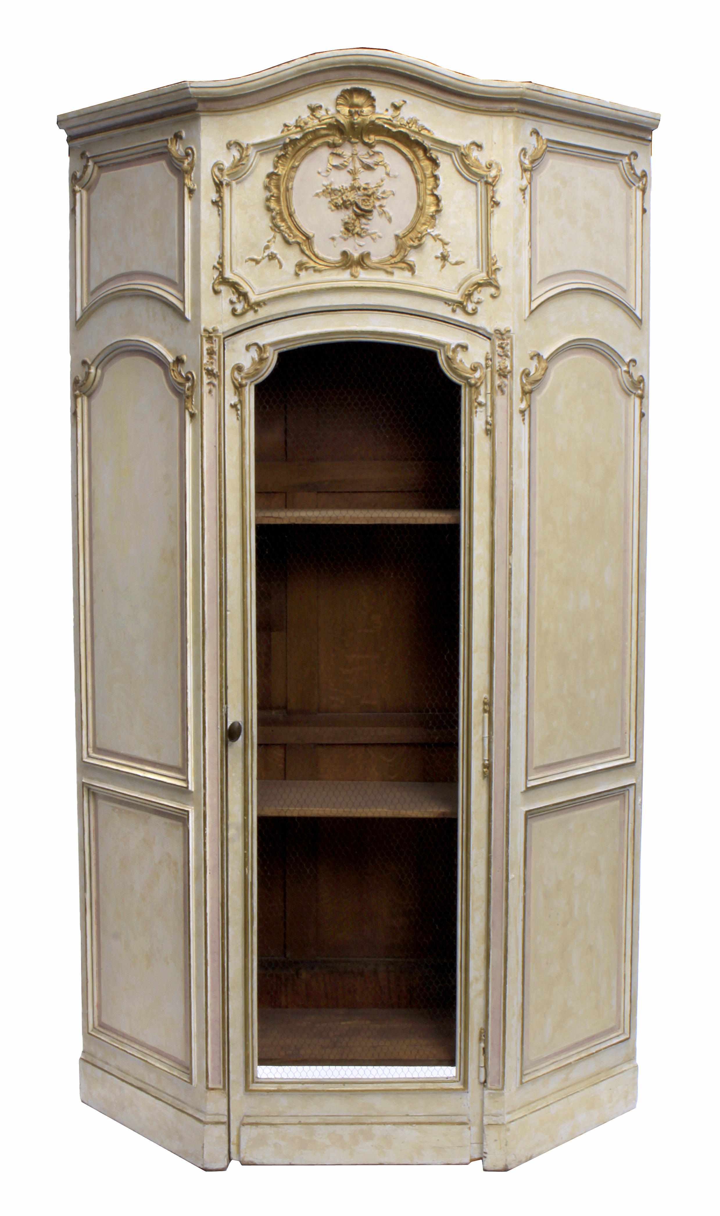 Appraisal: A Napoleon III paint decorated corner cabinet height in width