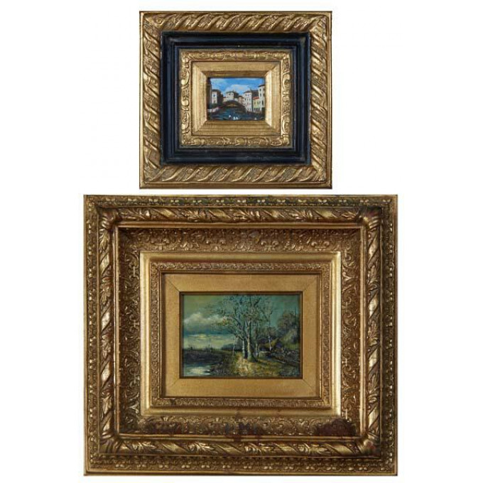 Appraisal: Pair of Small Paintings Renate Bell - Texas Oklahoma Countryside