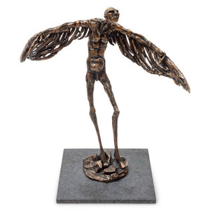 Appraisal: AFTER Gib Singleton American - Pair Winged Figures Bronze Tallest