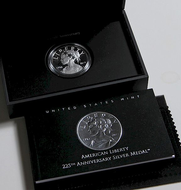 Appraisal: American Liberty Anniverary z silver medal th anniversary coin Condition