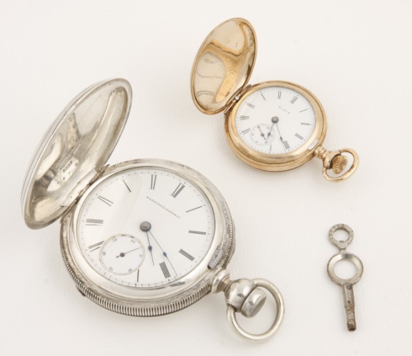 Appraisal: One Elign pocket watch with decorative case tests KY serial