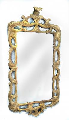 Appraisal: A GEORGE III GILT WOOD FRAMED PIER GLASS carved with