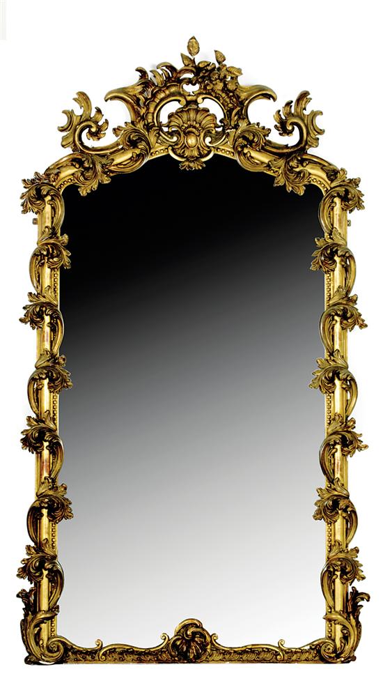 Appraisal: Louis XV style gilt-decorated overmantel mirror circa - rectangular half-round