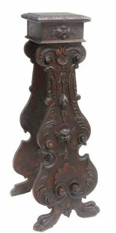 Appraisal: Italian Renaissance Revival style walnut stand th c richly carved