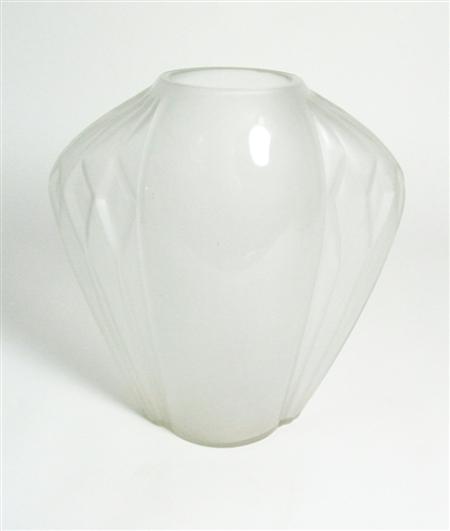 Appraisal: ANDR HUNEBELLE ART DECO MOULD BLOWN VASE CIRCA internally frosted